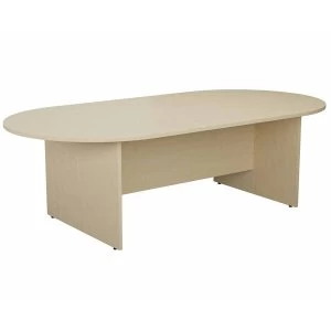 image of TC Office Long D-End Boardroom Table 2400mm, Maple