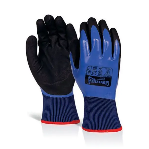 Image of Beeswift Beeswift Glovezilla Waterproof Thermal Nitrile Gloves (Pack of 10) Blue XL GZ107BNXL