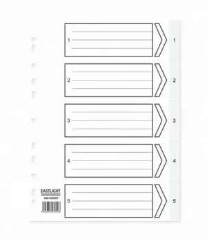 Image of ValueX Index 1-5 A4 PP White