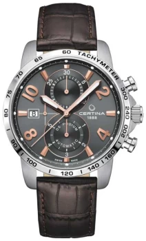 Image of Certina DS Podium Automatic Brown Leather Strap Grey Watch