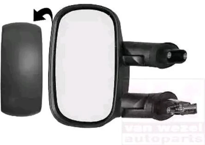 Image of VAN WEZEL 1636813 Wing mirror * HAGUS * Left, black, Control: cable pull, Rough Outside Mirror (50)