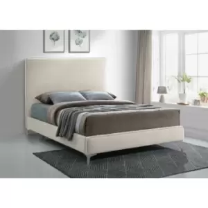 Image of Glinis Bed Double Plush Velvet Cream
