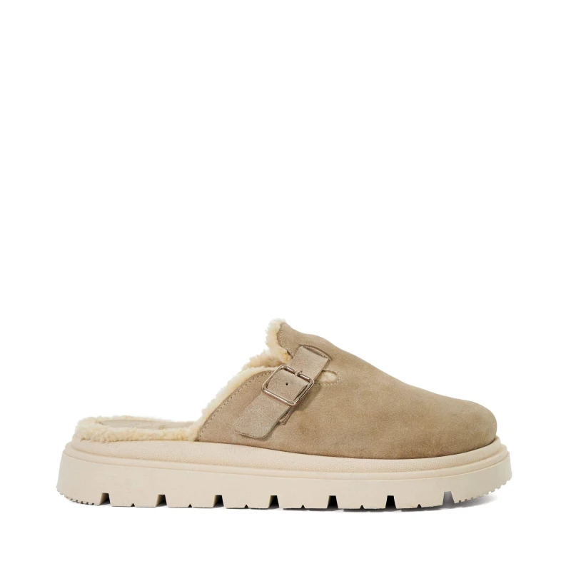 Image of Dune London Womens Gene Faux Suede Clogs - UK 5 Beige Shoes female 0076500720004130 5