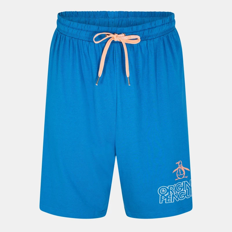 Image of Original Penguin Original Penguin Men Logo Blue Lounge Shorts Size: Medium Blue M Male 5056395853153