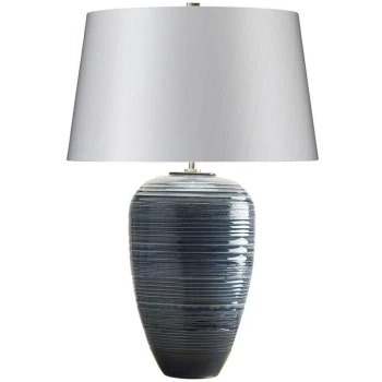 image of Poseidon - 1 Light Table Lamp - Blue Glaze Finish, E27 - Elstead