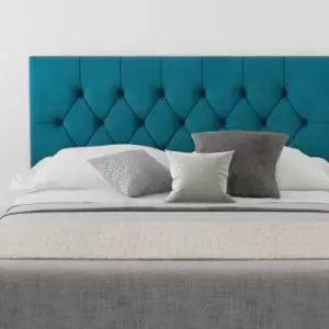 Image of Olivier Upholstered Headboard, Plush Velvet, Teal - Headboard 60cm Size Single (90x190)