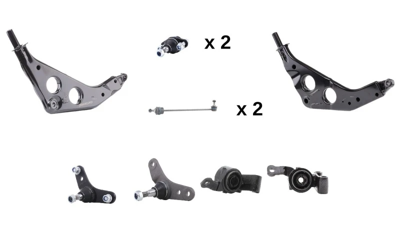 Image of RIDEX 772S0465 Control arm repair kit Front Axle, Control Arm Cast Steel Suspension Kit (772)