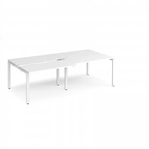 image of Adapt II Sliding top Double Back to Back Desk s 2400mm x 1200mm - White