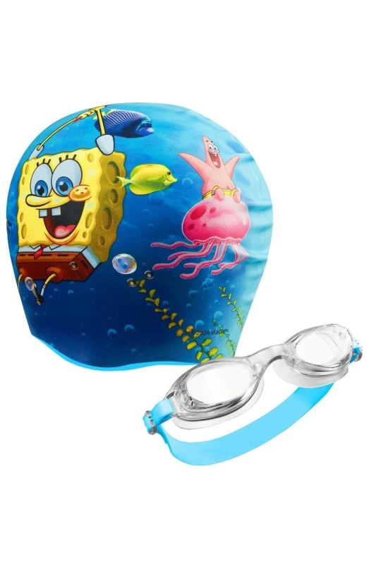 Image of Spongebob Squarepants Swimming Cap and Goggles Multi