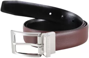 Image of Ted Baker Mens Bilding Branded Leather Belt - Chocolate - W30