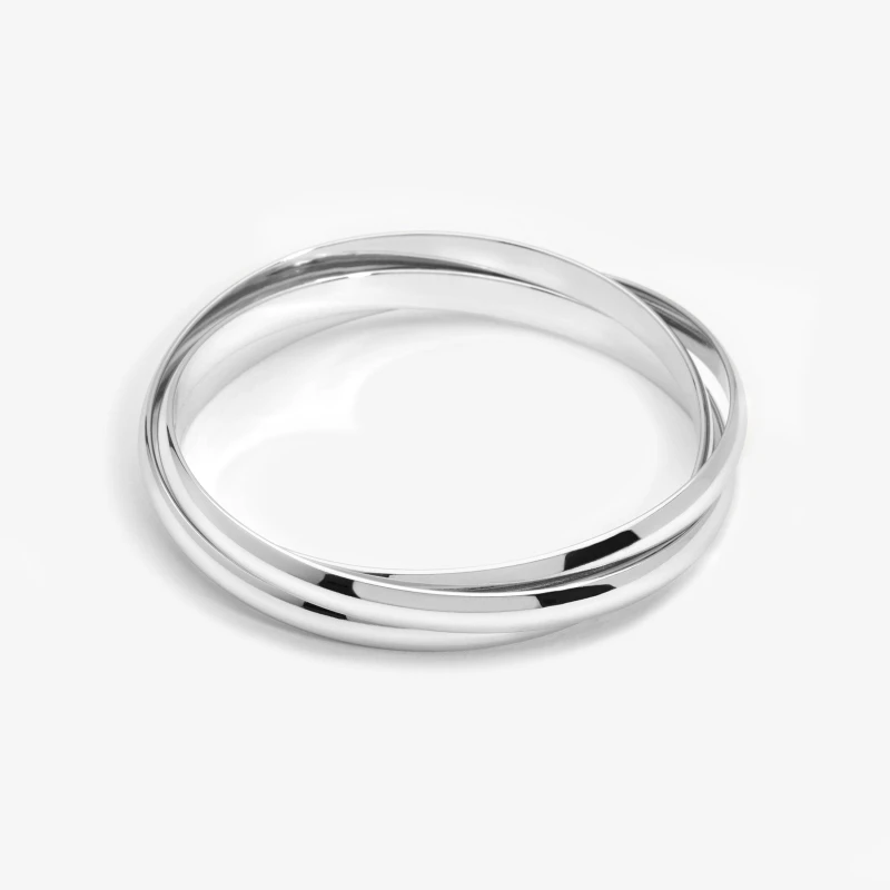 Image of Jon Richard Silver Plated Interlock Bangles Jewellery Sets One Size Silver 42996711000