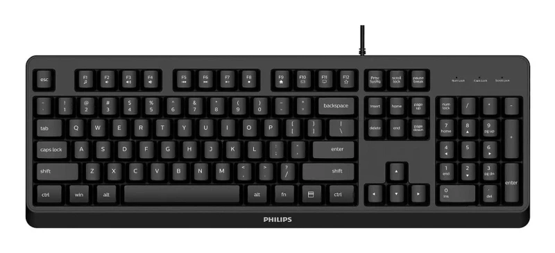Image of Philips Philips 2000 series SPK6207BL/40 keyboard Universal USB QWERTY English Black SPK6207BL/40