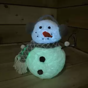 Image of 26cm Battery Operated Christmas Lit Colour Changing Snowman - Festive