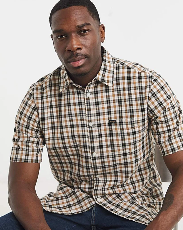 Image of Wrangler Wrangler Short Sleeve 1 Pocket Shirt Check - Wrangler - Size: XL Check Male XL WR06404