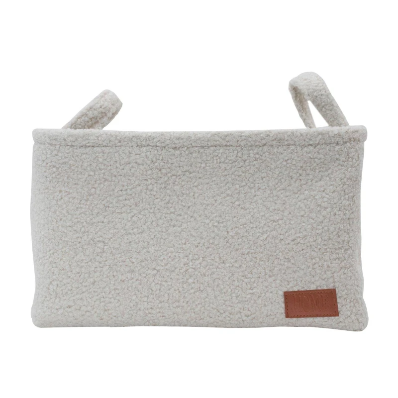 Image of JVL Shiro Boucle Fabric Rectangular Basket White unisex 13.5 L
