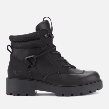Image of UGG Womens Tioga Waterproof Leather Hiking Style Boots - Black - UK 4