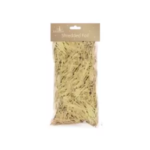 image of Festive Wonderland Foil Shredded Christmas Decoration (One Size) (Gold)