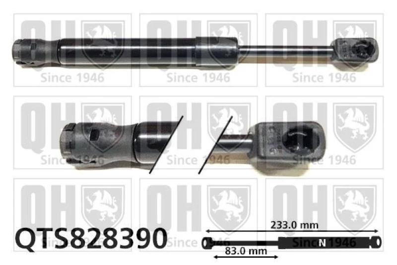 Image of QUINTON HAZELL Tailgate strut QUINTON HAZELL QTS828390