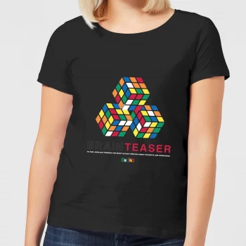 image of Brain Teaser Trio Rubik's Cube Womens T-Shirt - Black - L - Black