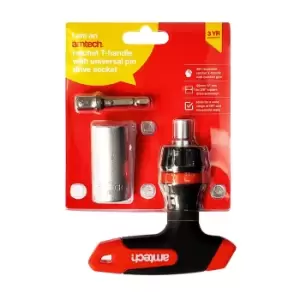 Image of Amtech Ratchet T- Handle With Universal Pin Drive Socket