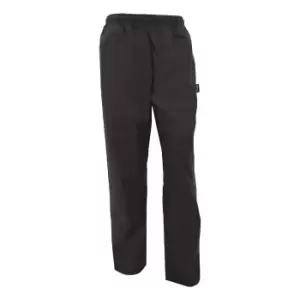 Image of Dennys Unisex Black Elasticated Trouser / Chefswear (Pack of 2) (3XL) (Black)