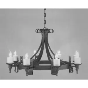 image of Cromwell Black pendant light 8 bulbs 50cm