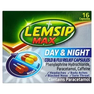 image of Lemsip Max Cold and Flu Relief Day and Night Capsules 16s