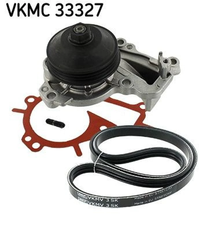 Image of SKF Water Pump + V-Ribbed Belt Kit SKF VKMC 33327
