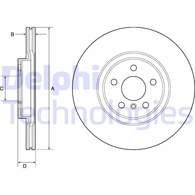 Image of DELPHI Brake disc DELPHI BG4780C