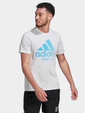 image of adidas Tennis AEROREADY Graphic T-Shirt, Black Size M Men