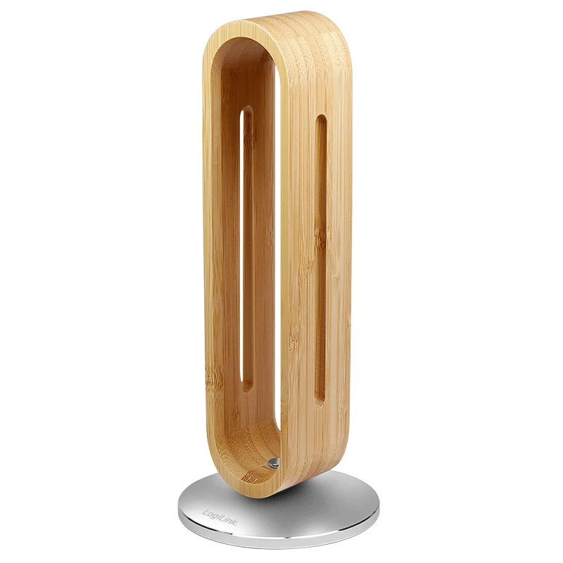 Image of LogiLink Headphone Stand. bamboo. light brown. silver