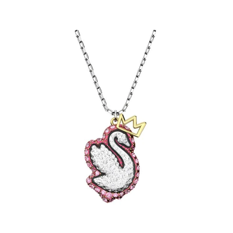 Image of Swarovski Pop Swan Pendant Necklace - Pink Pink One Size