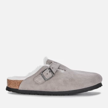 Birkenstock Womens Boston Suede/Shearling Mules - Stone Coin - UK 5.5/EU 39