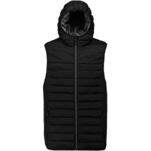 image of Proact Mens Hooded Padded Bodywarmer (XXL) (Black)