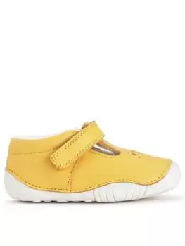 Image of Start-rite Tumble Yellow Soft Leather Rip Tape T-Bar Baby Shoes - Yellow, Yellow, Size 2.5 Younger
