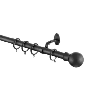 Image of Little Black Book 25/28Mm Ball Finial Curtain Pole Black 1.1-3M