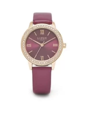 image of Lipsy Mulberry Strap Watch with Mulberry Dial, Mulberry, Women