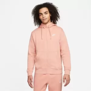 Image of Nike Sportswear Club Fleece Mens Full-Zip Hoodie - Pink