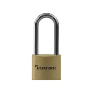 Image of DFBP4/2.5 KA1 Brass Padlock Long Shackle 40mm Keyed Alike DEFBP4LSKA - Defender
