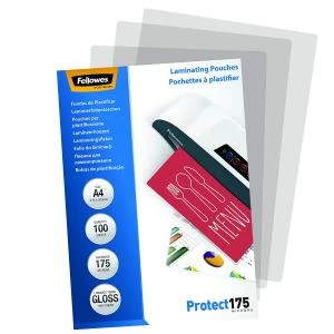 Image of Fellowes Laminating Pouch A4 350micron Pack of 100 Protect