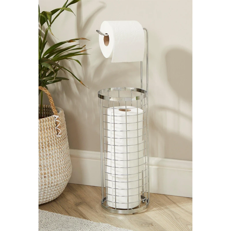 Image of Homelife Wire Toilet Roll Holder - Silver Silver One Size