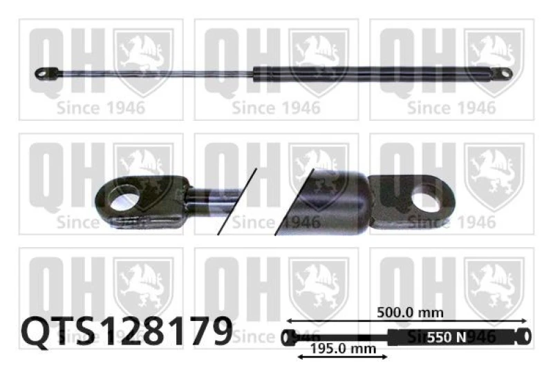 Image of QUINTON HAZELL Tailgate strut QUINTON HAZELL QTS128179