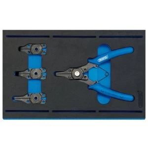 Image of Draper Interchangeable Circlip Plier Set In 1/4 Drawer EVA Insert Tray (5 Piece)