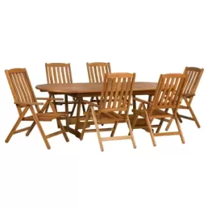 image of Royalcraft Edinburgh 6 Seater Manhattan Recliner Extending Dining Set