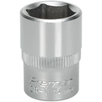 image of Sealey 3/8" Drive Hexagon WallDrive Socket Metric 3/8" 14mm