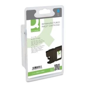 Image of Q-Connect Brother Remanufactured Cyan Inkjet Cartridge LC1100C