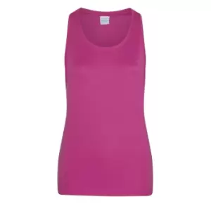 Image of AWDis Just Cool Womens/Ladies Girlie Smooth Sports Sleeveless Vest (L) (Hot Pink)