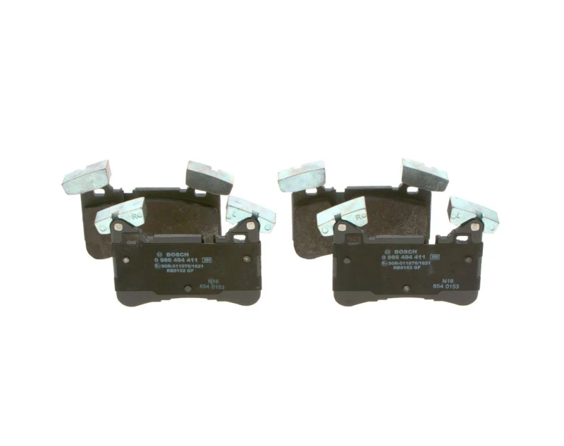 Image of Bosch 0 986 494 411 Brake pad set with anti-squeak plate Low-Metallic Brake Pad Set,disc brake (402)