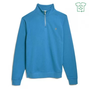 image of Farah Vintage Jim Zip Jumper - 484 MTime Blue