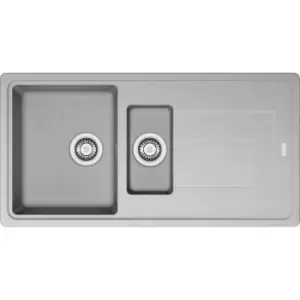 Image of Franke Titan Reversible Composite Kitchen Sink & Drainer 1.5 Bowl Urban in Grey Tectonite Composite